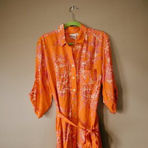Orange / Pink Abstract Finley Dress